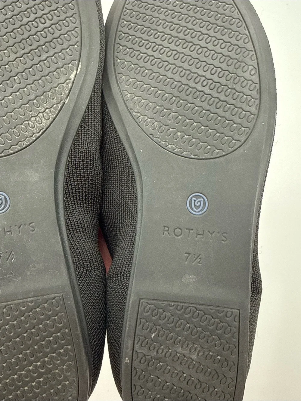 Rothy's The Loafer Black Flats Size 7.5 Womens Classic Knit